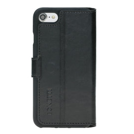 Leather Wallet Case with ID Window for iPhone 7 / 8 - Rustic Black