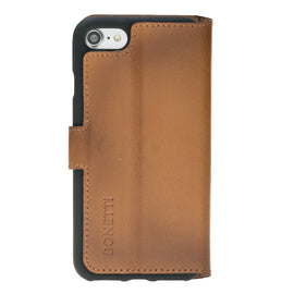 Leather Wallet Case with ID Window for iPhone 7 / 8 - Rustic Brown