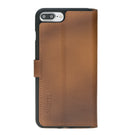 Leather Wallet Case with ID Window for iPhone 7 Plus / 8 Plus - Rustic Brown