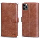 Wallet ID Window  Leather Protective Slim Fit Wallet Phone Case with Credit Card Slots for iPhone 11 Pro - Brown