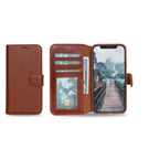 Wallet ID Window  Leather Protective Slim Fit Wallet Phone Case with Credit Card Slots for iPhone XR-Brown