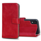 Wallet ID Window  Leather Protective Slim Fit Wallet Phone Case with Credit Card Slots for iPhone XR -Red