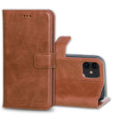 Wallet Magnet Magic  Leather Protective Slim Fit Wallet 2 in 1 Phone Case with Credit Card Slots for iPhone 11-Brown