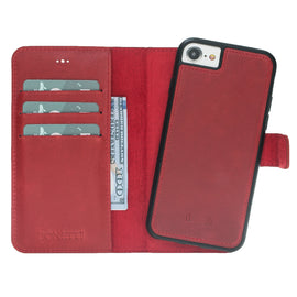 Magic Magnet Wallet Leather Cases for iPhone 7 / 8 - Crazy Red