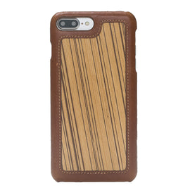 Ultimate jacket Wood and Leather Cases for iPhone 7 Plus / 8 Plus - Olive Wood