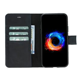 Magic Magnet Wallet Leather Cases for iPhone X / XS - Crazy Black